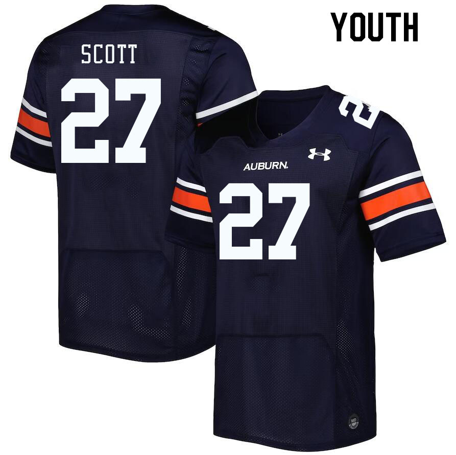 Youth #27 Tyler Scott Auburn Tigers College Football Jerseys Stitched Sale-Navy